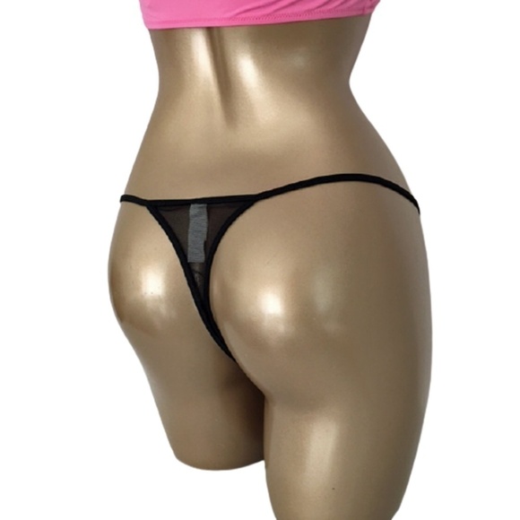 FELINA Lingerie Black Mesh Thong Panty NWT L - Picture 5 of 7